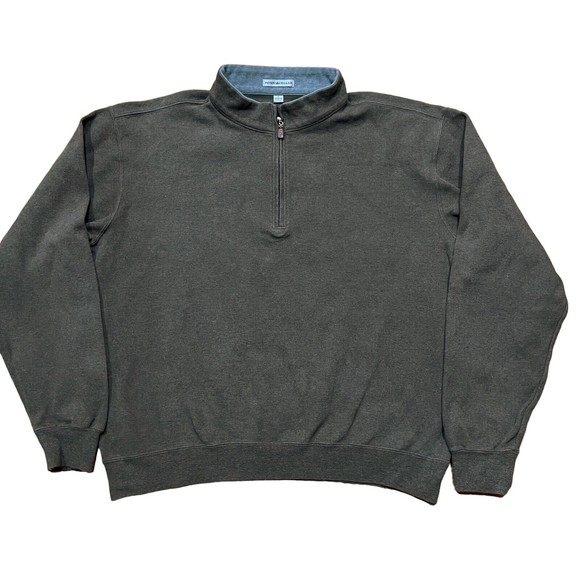Peter Millar Golf Mens Quarter Zip Pullover Sweater Size Large L Cotton Brown - Picture 3 of 10